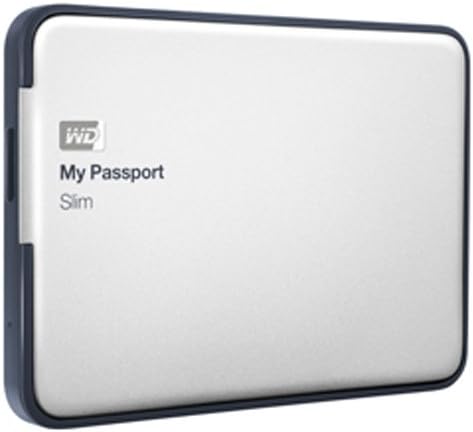 WD My Passport Slim 2TB Portable Metal External Hard Drive USB 3.0 with Auto Backup