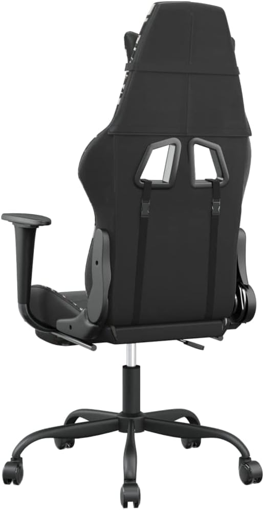 Gaming Chair with Footrest Black and Camouflage Faux Leather (Weight: 36.16 lbs)