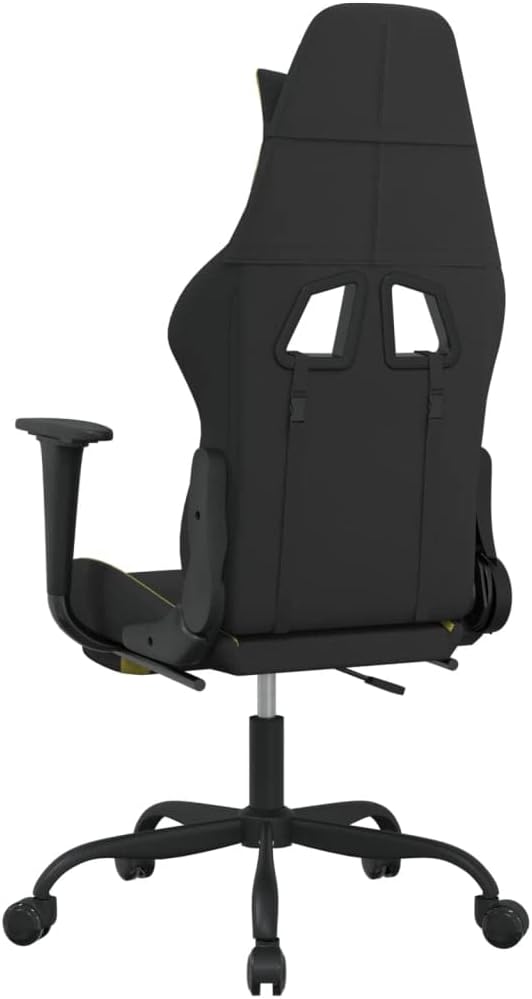 Massage Gaming Chair Computer ChairErgonomic Gaming ChairSuitable for Work Rest Playing Computer Games Watching Performanceswith Footrest Black and Light Green Fabric