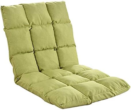 BTZHY Floor Chair Floor Chair Computer Chair Bed with Backrest Removable and Washable Lazy Leisure Sofa 5 Speed Adjustment Folding Floor Chair for Bedroom Bay Window (Color : Yellow)