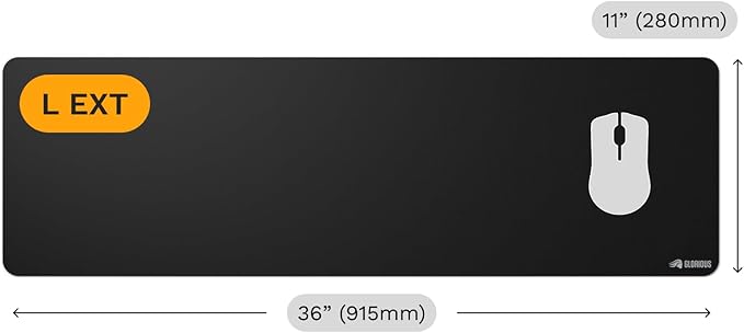 Glorious Gaming Mouse Pad GMP 2 - LE - Spill-Proof Mouse Pad Optimised for All Gaming Sensors Balanced Surface for Speed &amp Control Edgeless Design - 915mm x 280mm x 3mm - Large Extended Desk Ma