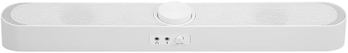 USB Powered Speaker Bar Portable Computer Speakers 3.5mm Audio Mic Plug Wired Soundbar Speaker for PC Tablet Laptop (Color : Black) (White)