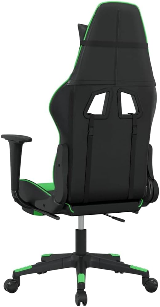 Gaming Chair Computer ChairErgonomic Gaming ChairSuitable for Work Rest Playing Computer Games Watching Performanceswith Footrest Black and Green Faux Leather