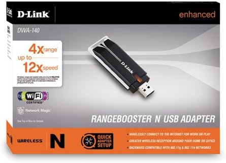 D-Link DWA-140 RangeBooster Draft 802.11n Wireless USB Adapter