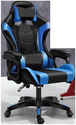 Computer Chair Gaming ChairComputer ChairLeather Office Chair Light Gamer Chair Swivel Gaming Chair Chair (Basic Blue One Size)