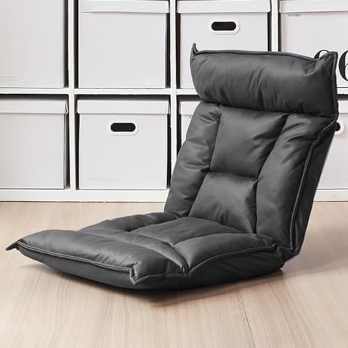 Floor Chair Floor Chair with Backrest Foldable Folding Sofa Chair Lazy Sofa Meditation Chair Window Chair Floor Chair Gaming Padded Sofa Bed Recliner Chair Floor Chairs for Adults (/Black)