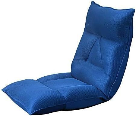 ELEFOCUS Floor Chair Folding Sofa 6-Speed Adjustment Computer Chair on Single Bed Removable and Washable Lazy Leisure Sofa(Dark Blue)