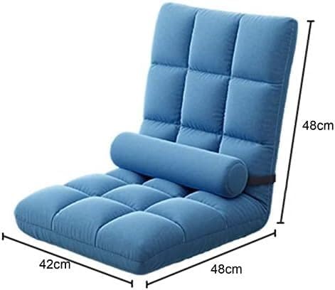 ELEFOCUS Floor Chair Angle-Adjustable Lounger with Cushion Upholstered Sofa Bed with Backrest for Reading Balcony Living Room(Braun)