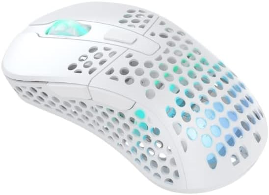 Xtrfy M4 Wireless Wireless Ultra-Light Gaming Mouse Optimised for E-Sports 2.4 GHz RF RGB Lighting Adaptable Ergonomic Right-Handed Mouse Rechargeable White