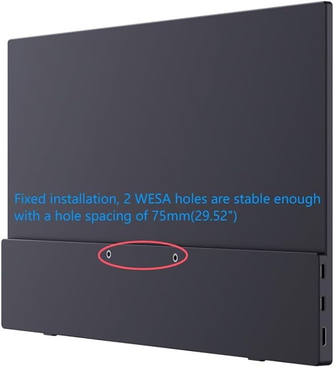 15.6 Portable Monitor Full HD 1080p USB-C &amp HDMI Connectivity Ultra-Slim Design Built-in Speakers Compatible with Laptop PC Gaming Consoles