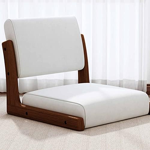BTZHY Floor Chair Tatami Floor Chair Living Room Chair Floor seat Solid Wood Floor Chair with Back Support Japanese Style Legless Lazy Chair Portable Single Chair seat with Cushion
