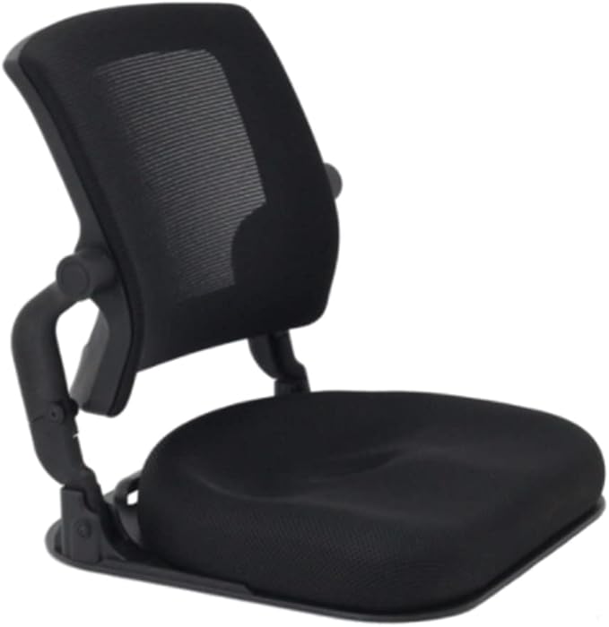 Floor Chair Seating Hips Cushion Meditation Chair with Adjustable Back Support Foldable Floor Seat Folding Padded Legless Chair for Adults Video Gaming Reading in Living Room/Classroom Black