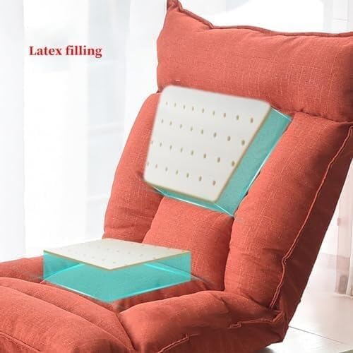 ELEFOCUS Foldable Floor Chair with Backrest Lazy Sofa Meditation Chair Window Chair with Adjustable Backrest and Headrest(/Green B)