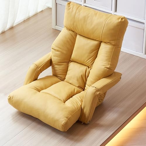Floor Chair Foldable Floor Chair Lazy Sofa Meditation Chair Window Chair Gaming Floor Chair with Adjustable Armrests Foldable Floor Game Chair Floor Chair for Living Room Bedroom (/Beige)