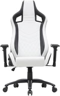 Furniture of America Singe Faux Leather Adjustable Gaming Chair in White &amp Black