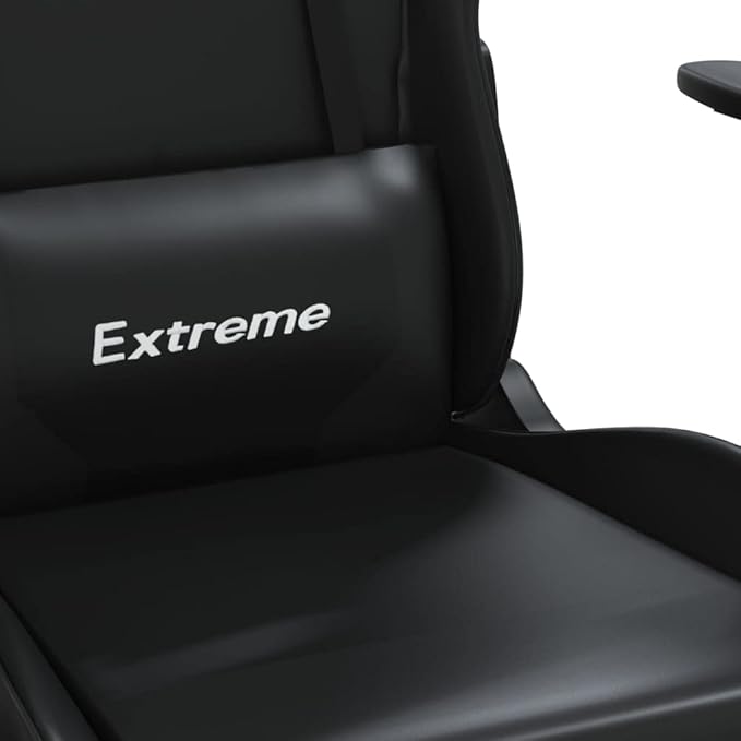 Gaming Office Chair with Footrest Faux Leather Office Chair Ergonomic Desk Chair Rolling Swivel Adjustable PC Computer Chair for Women Adults Girls(Black)