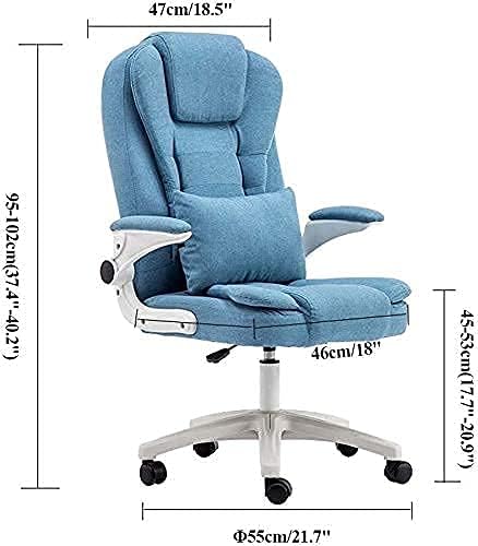 Katzowen Office Chair Swivel Desk Chair Gaming Chair Office Chair Executive Chair Linen Fabric Home Office Chair Ergonomic Waist Support Computer Swivel Chair As Shown