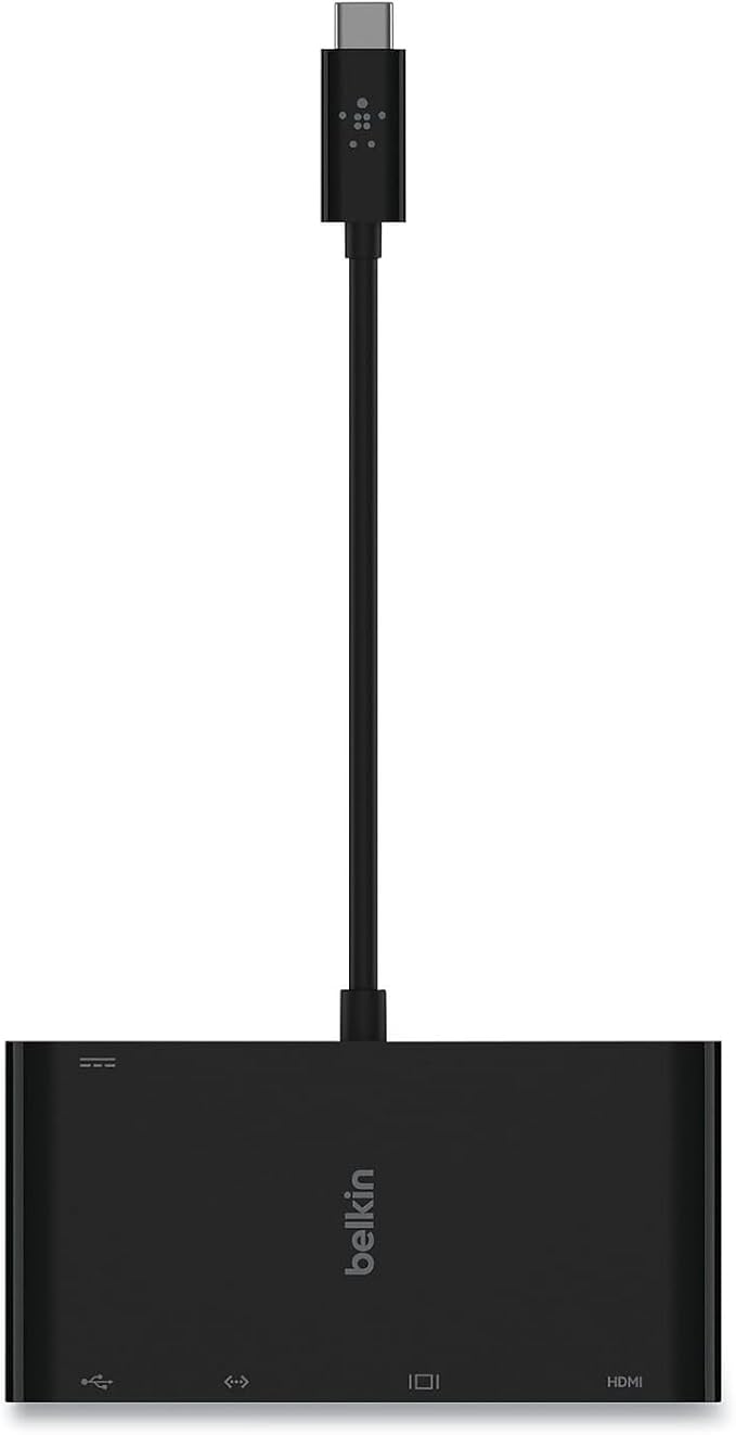 Belkin USB-C Multimedia + Charge Adapter 4K HDMI/USB-A/USB-C/VGA 4.9 ft Black