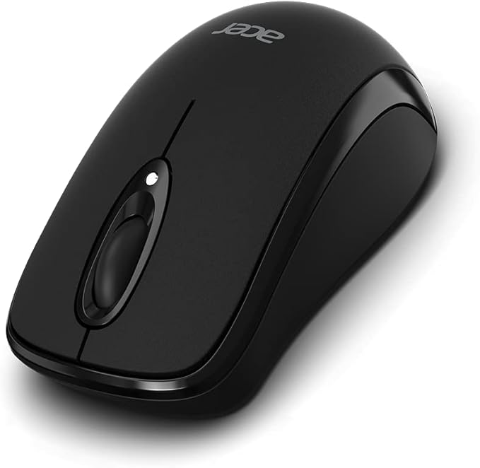 acer Bluetooth Optical Black Mouse | 1000DPI | Windows PC and Certified Works with Chromebook | Fully Covered in a Silver Ion Protected Body