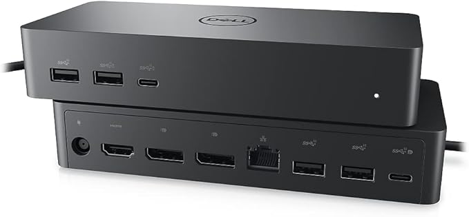 Dell Universal Dock (UD22): USB-C Docking Station with Future-Ready Design + HDMI &amp DisplayPort Cables + Ethernet - Dock Hub Bundle