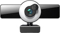 Webcam 4K Web Camera LED Fill Light Microphone Cam PC Laptop Stream Video Conference
