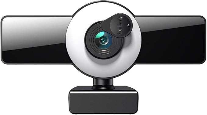 Webcam 4K Web Camera LED Fill Light Microphone Cam PC Laptop Stream Video Conference