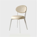 Adjustable Office Computer Chair with Armrest Leather Dining Chair Home Furniture Restaurant Dining Chair Creative Household Dining Chair(White-White)