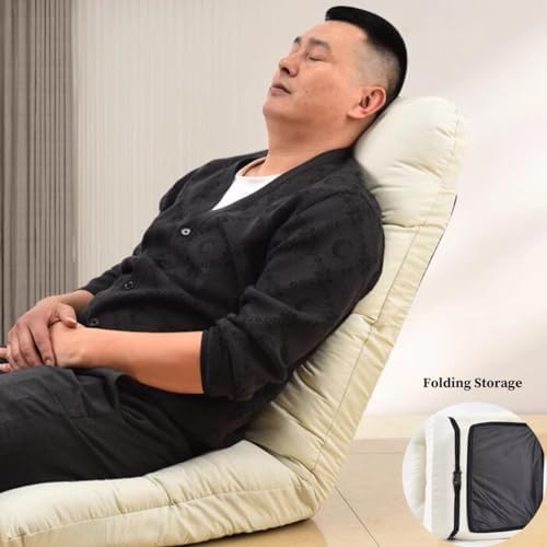 Floor Chair Floor Chair with Backrest Foldable Floor Chair Adult Foldable Floor Lazy Sofa Lazy Sofa Meditation Chair Window Chair Foldable Floor Gaming Chair for Living Room (/Beige)