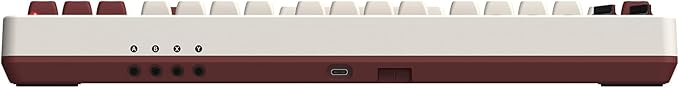 8Bitdo 87 Keys Retro Mechanical Keyboard Bluetooth/2.4G/USB-C Hot Swappable Dual Super Programmable Buttons Volume knob for Windows and Android - Fami Edition