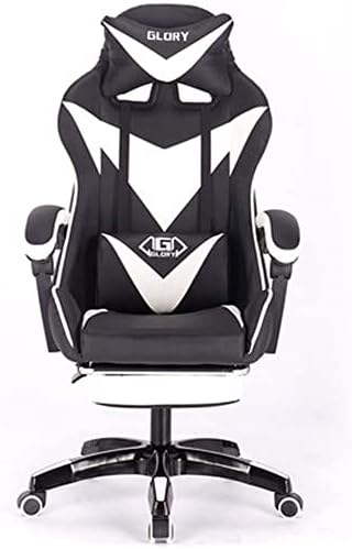 ChairsLeather Gaming Swivel ChairZero Gravity ChairHigh Back Computer ChairAdjustable Recliner Office Chair with Headrest and Lumbar/Black and White
