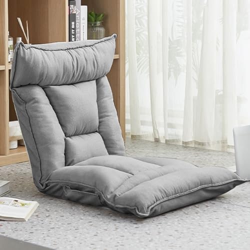 Floor Chair Floor chair with backrest foldable and headrest lazy sofa meditation chair window chair floor chair for adults comfortable armless lounge chair gaming chair ideal for reading (/Lig
