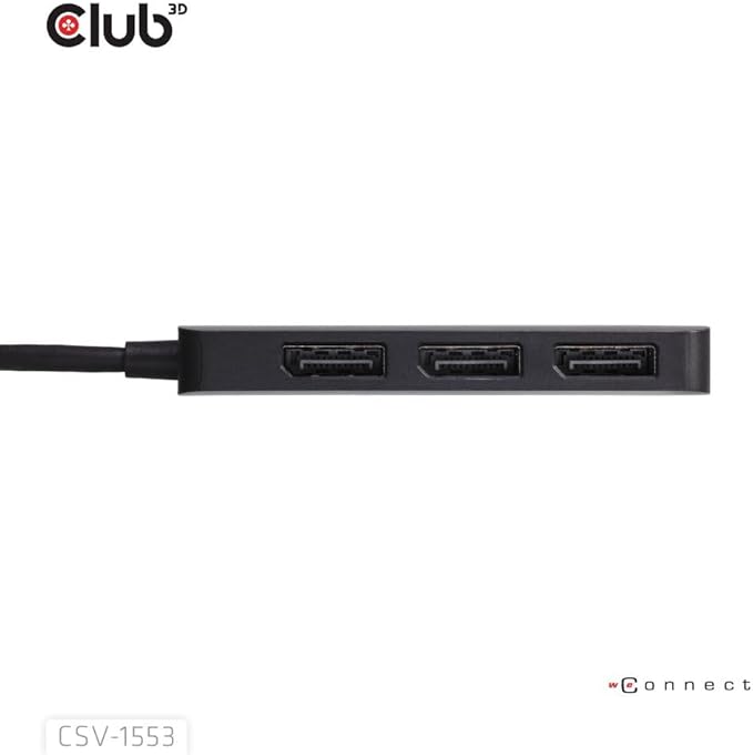 Club 3D CSV-1553 USB Type C(DP Alt-Mode 2.1) to DisplayPort Triple Monitor 4K60Hz M/F MST hub