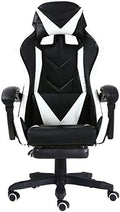 Gaming Chair Computer Chairs Swivel Chair Video Game Chair Elevating Rotary with Footrest Armchair Ergonomics Computer Chair Racing Style with Headrest and Lumbar Suppo(Black White)