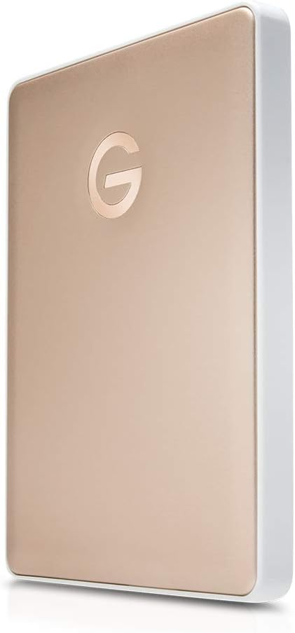 G-Technology 2TB G-DRIVE Mobile USB-C (USB 3.1) Portable External Hard Drive Gold - 0G10340