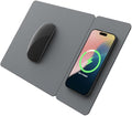 POUT H3 Split Wireless Charging Mouse Pad – Fast Qi Charger with Magnetic Attachment – Smooth Surface &amp Anti-Slip Base – Compatible with Smartphones and Earbuds (Dust Gray)