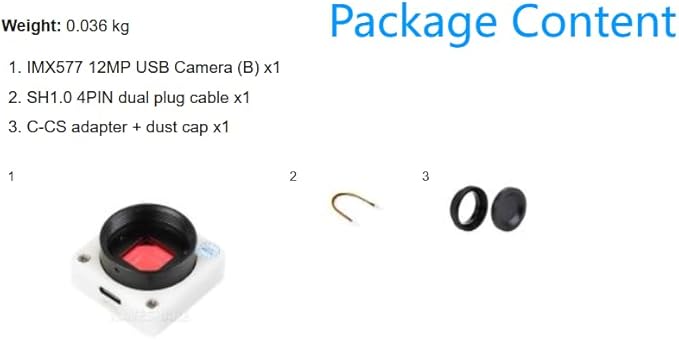IMX577 12MP USB Camera (B) 3840 × 3024 Resolution Plug and Play Supports C/CS Lenses @XYGStudy