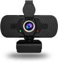 Webcam with Cover Microphone Streaming Computer Web Camera Cam Video Recording for PC Desktop Work