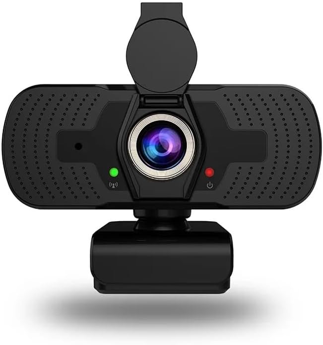 Webcam with Cover Microphone Streaming Computer Web Camera Cam Video Recording for PC Desktop Work