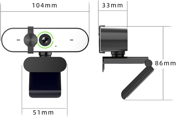 2K Webcam with Noise Cancellation Microphone Plug &amp Play HD USB Webcam 90° FOV Privacy Cover Portable Camera for Laptop Desktop PC Mac Zoom Skype (C)
