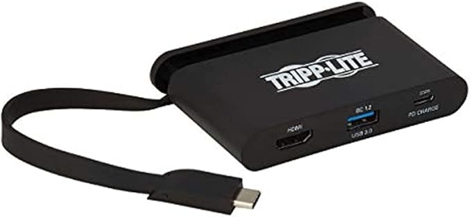 Tripp Lite USB-C Hub with 4K HDMI USB-A USB-C Pd Charging (5A 100W) Thunderbolt 3 DisplayPort Alt Mode 5 Gbps Black (U444-T6N-H4UBC)
