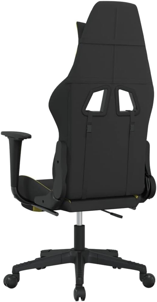 SKM Massage Gaming Chair with Footrest Black and Light Green Fabric (Weight-16KG)