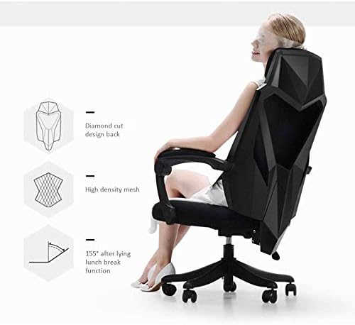 Office Chair Gaming Chair Computer Chair Home Reclining Office Chair Capacity Ergonomic Computer Mesh Recliner Executive Swivel Office Desk Chair Lumbar Support (Color : Wit)