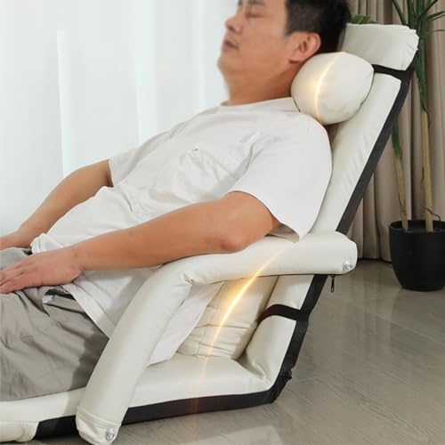 BTZHY Floor Chair Floor Chair Foldable Floor Chair with 6-Speed Adjustment Padded Gaming Sofa with Backrest for Living Room and Bedroom No Assembly Required (Color: Gray Size: 20.47 x 21.