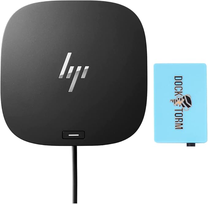 HP USB-C Essential Dock G5 78L94AA#ABA (8 in 1 Universal USB-C Adapter for Thunderbolt-Enabled Laptops Notebooks and PCs -Single Cable for Charging Networking or Data Transfers) Bundle With USB Hub