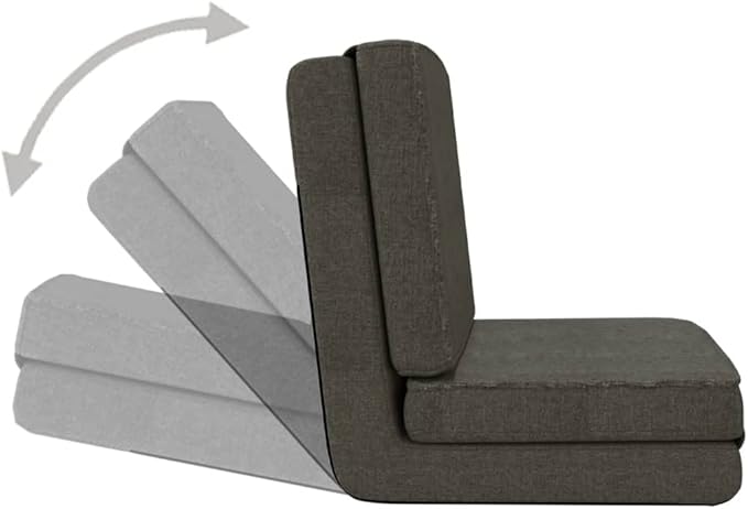 Folding Floor Chair Folding Gaming Sofa Chair Floor Sofa Lazy Sofa Lounge for Playing Reading Meditating Room Recliner Dark Gray Fabric -35