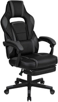 Flash Furniture X40 Gaming Chair Racing Ergonomic Computer Chair with Fully Reclining Back/Arms Slide-Out Footrest Massaging Lumbar - Black/Gray