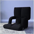 ELEFOCUS Adjustable Floor Chair Chaise Longue Sofa with Backrest Foldable Comfortable Sofa for Living Room Bedroom Balcony(Black)