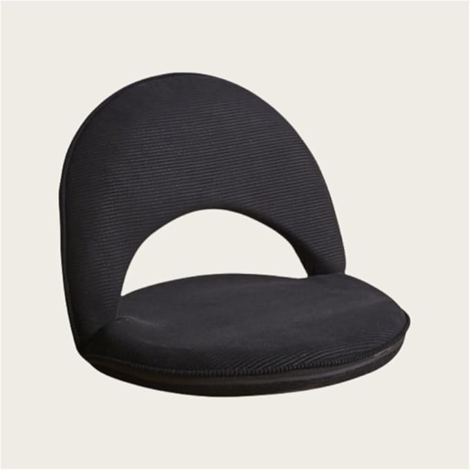 Padded Chair Adjustable Floor Seat Metal Frame Floor Chair Meditation Seating with Removable Seat Cover Cushioned Recliner for Bedroom Living Room Lounge(Black)