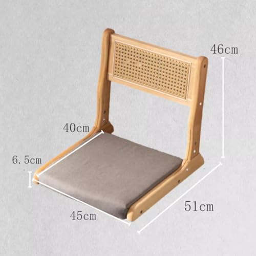BTZHY Floor Chair Floor Chair Folding Rattan Chairs with backrest Bay Window Chairs Chairs Without Legs Portable Chair Made of Solid Wood Floors