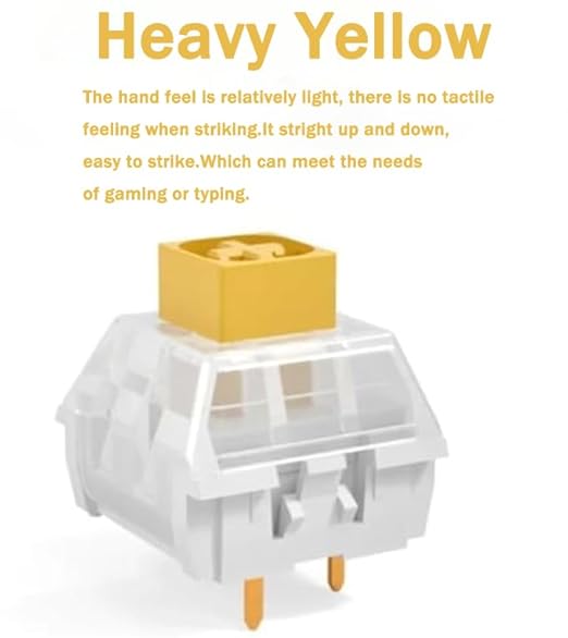 Kailh Box Heavy Yellow Switches for DIY Mechanical Keyboard3-pin/70gf Linear/RGB/LED/IP56 Water&ampDustproof/Long Life switches(Yellow90pcs)